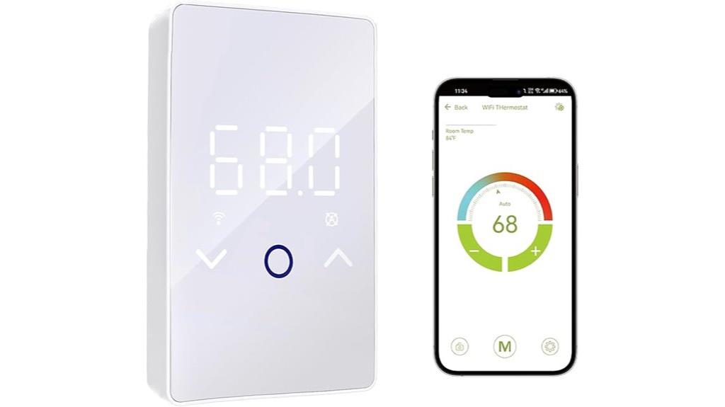 smart thermostat touchscreen display