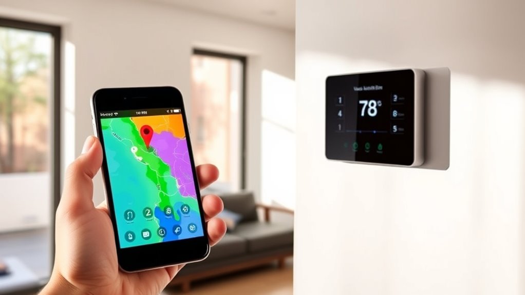smartphone geo location thermostat automation