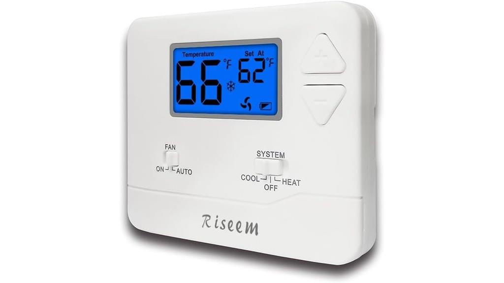 blue backlit non programmable thermostat