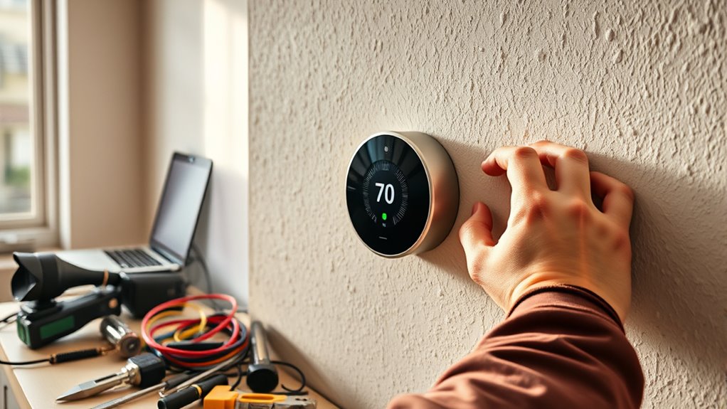 smart efficient thermostat installation