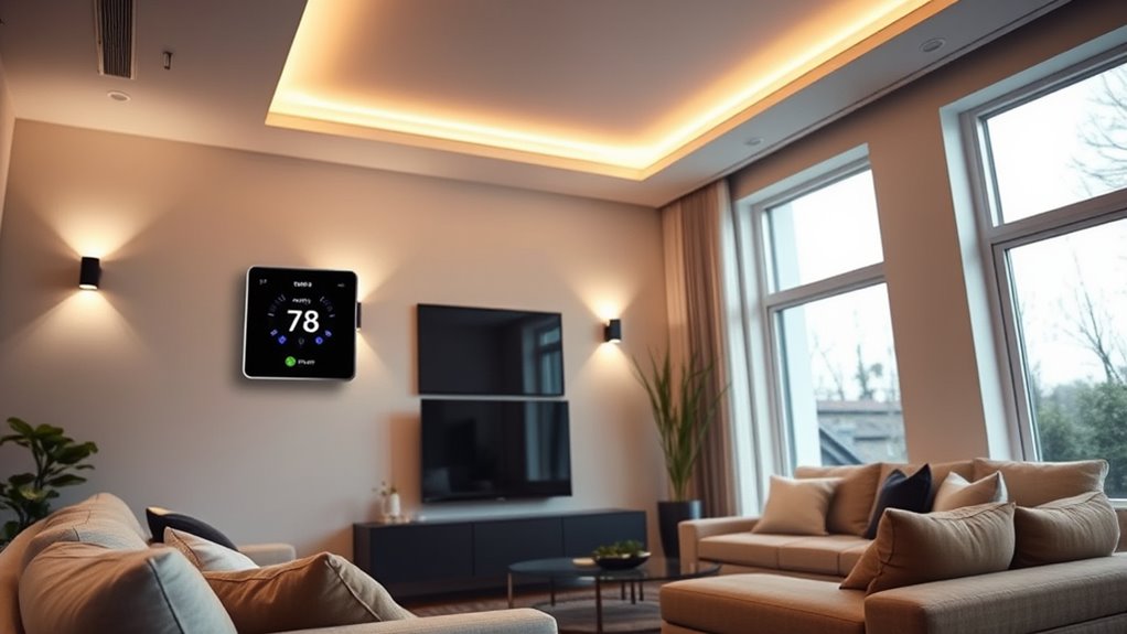 smart thermostat and light integration