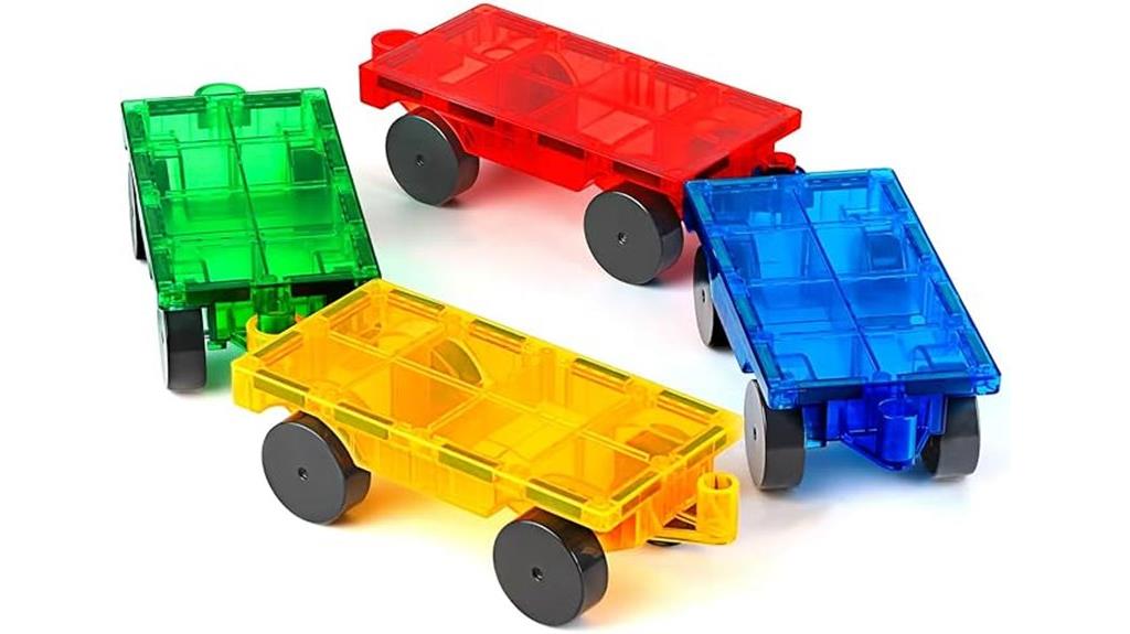 magnetic tile car set