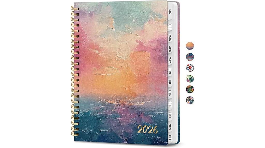 sunset themed 2026 women s planner