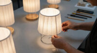 atelier oï and A-POC ABLE ISSEY MIYAKE sculpt lamps from wire and pleated cloth