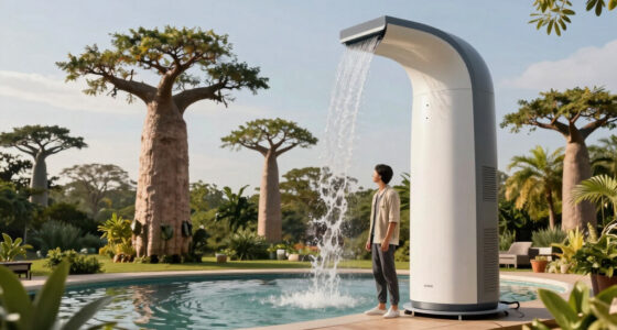 baobab-inspired floating waterfall power plant generates renewable energy off madagascar
