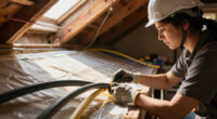 How to protect existing fiber prior to attic insulation work?