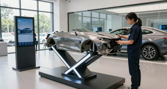 industrial kinetic displays shape hybrid exhibition and automotive service space in tbilisi