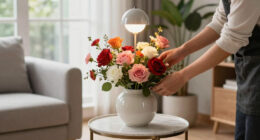 Skip Vases — This Stunning DIY Floral Arrangement Uses a Lamp
