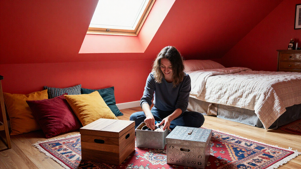 A Plain Attic Bedroom Is Now A “Little Jewel Box” After A Colorful Redo