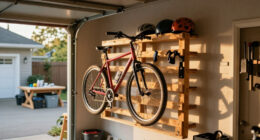 Use Old Wood Pallets To Build A Custom Bike Rack And Organize The Garage