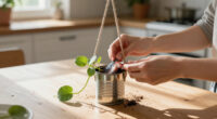 Woman Transforms Empty Tuna Cans Into The Cutest Hanging Planter